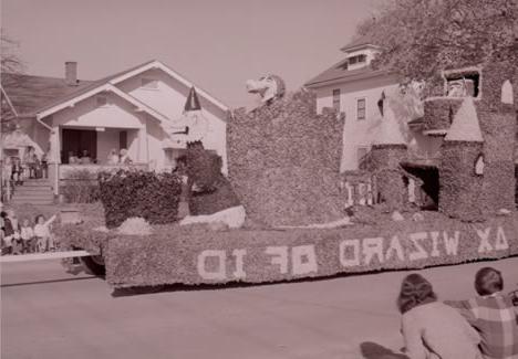 Northwest student organizations produced elaborate floats like the Wizard of ID for the 1973 Homecoming Parade